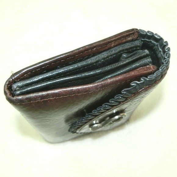Brighton Leather Wallet Brown Crocodile Reptile - Picture 7 of 8